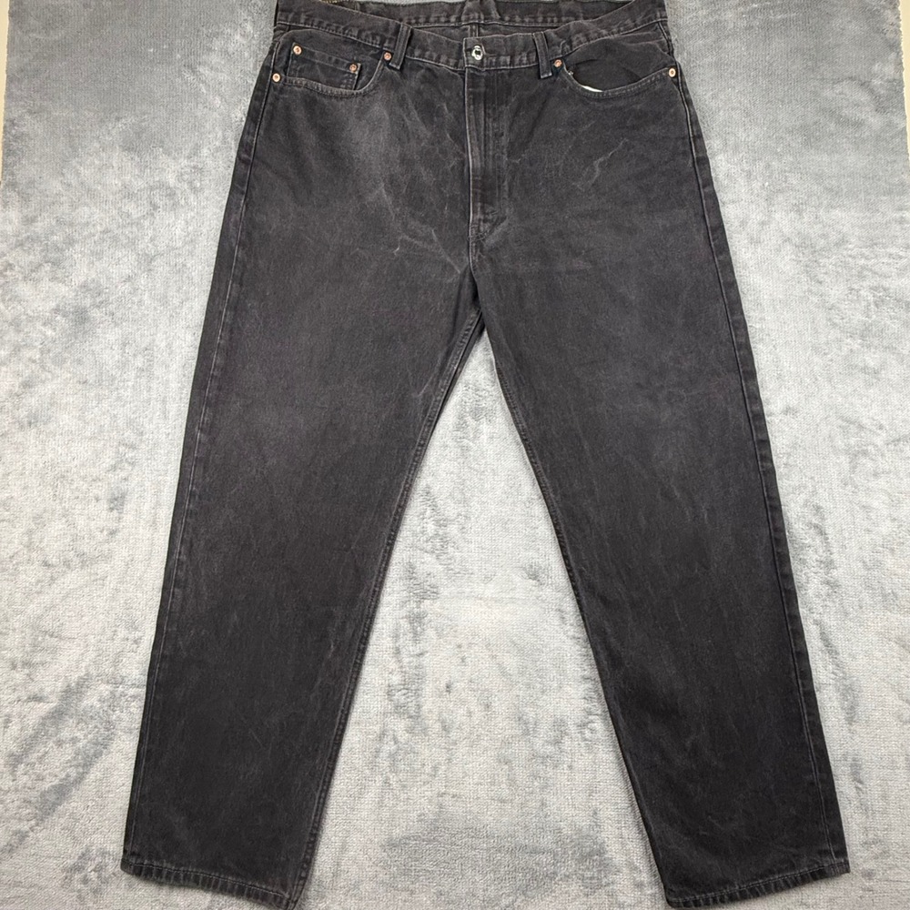 Levis 550 Relaxed Fit Tapered Leg Black Denim Jeans Mens 42x32 Faded Wash